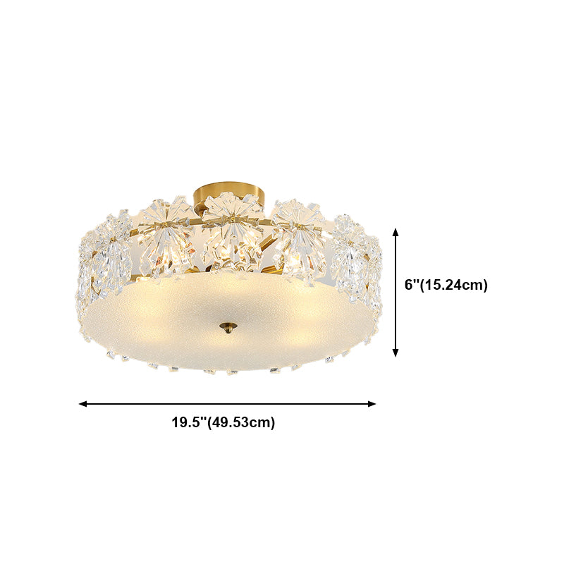 Modern Geometric Ceiling Light Glass Flush Mount Light for Living Room