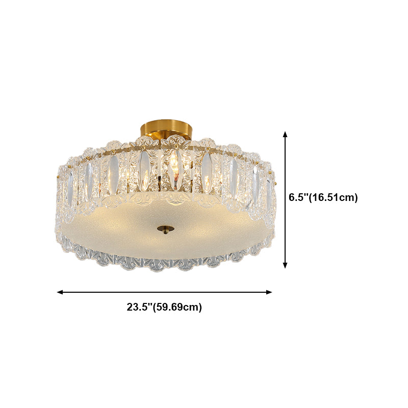 Modern Geometric Ceiling Light Glass Flush Mount Light for Living Room