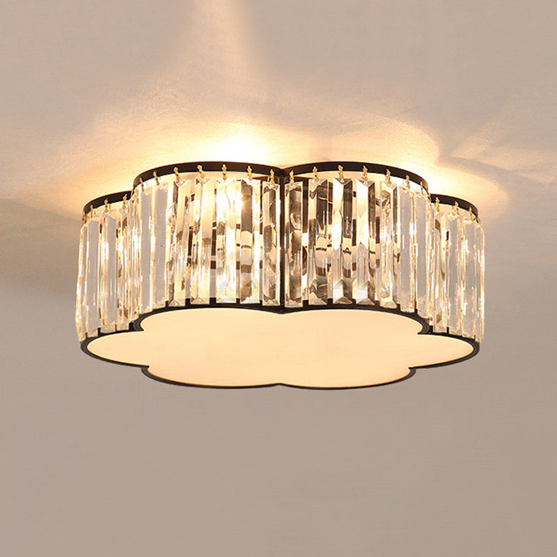 Modern Geometric Ceiling Light Crystal Flush Mount Light for Living Room