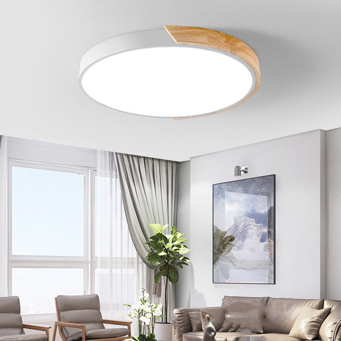 Nordic Round Ceiling Light Metal Colorful LED Flush Mount Light for Living Room