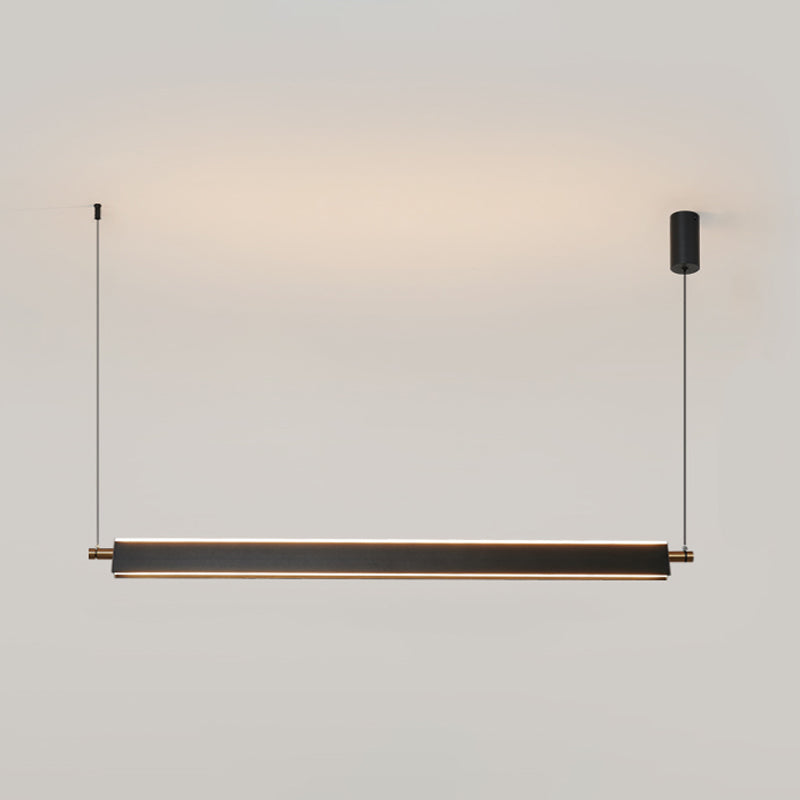 Contemporary Linear Island Lighting Fixture Simple LED Hanging Light for Dining Room