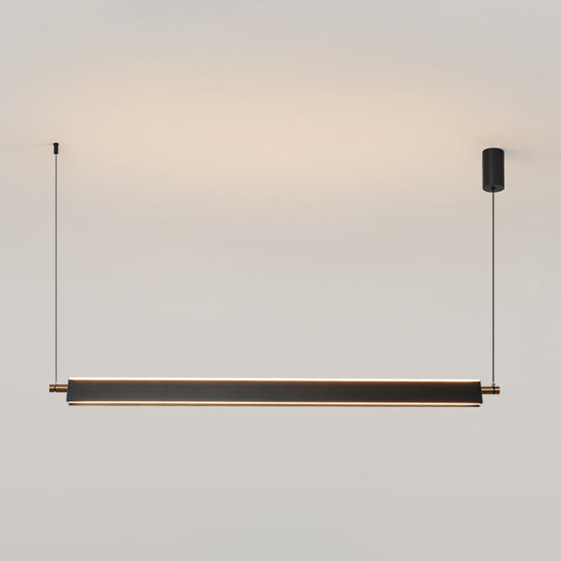 Contemporary Linear Island Lighting Fixture Simple LED Hanging Light for Dining Room