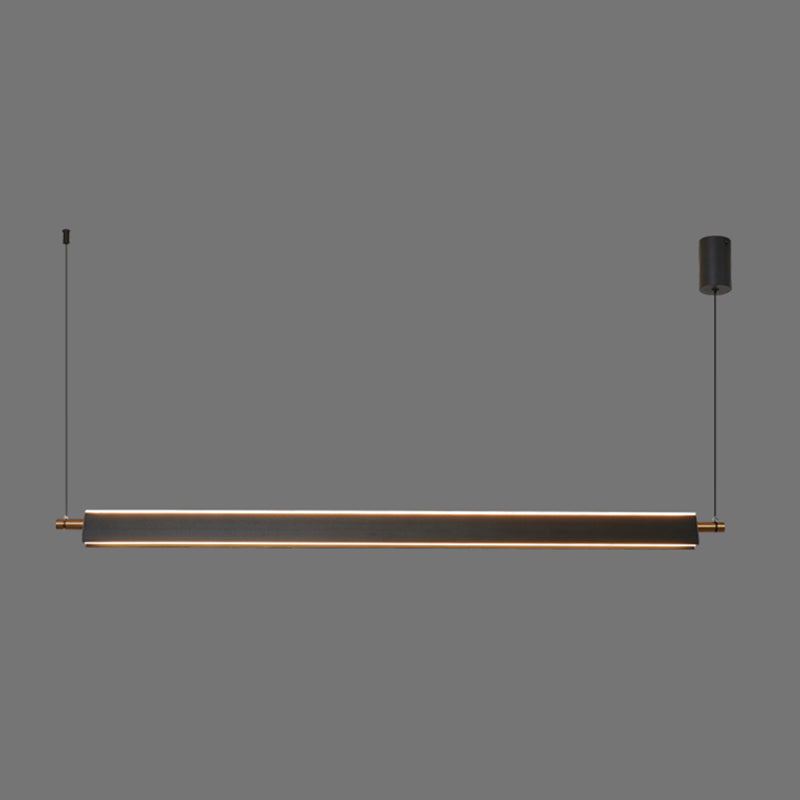 Contemporary Linear Island Lighting Fixture Simple LED Hanging Light for Dining Room