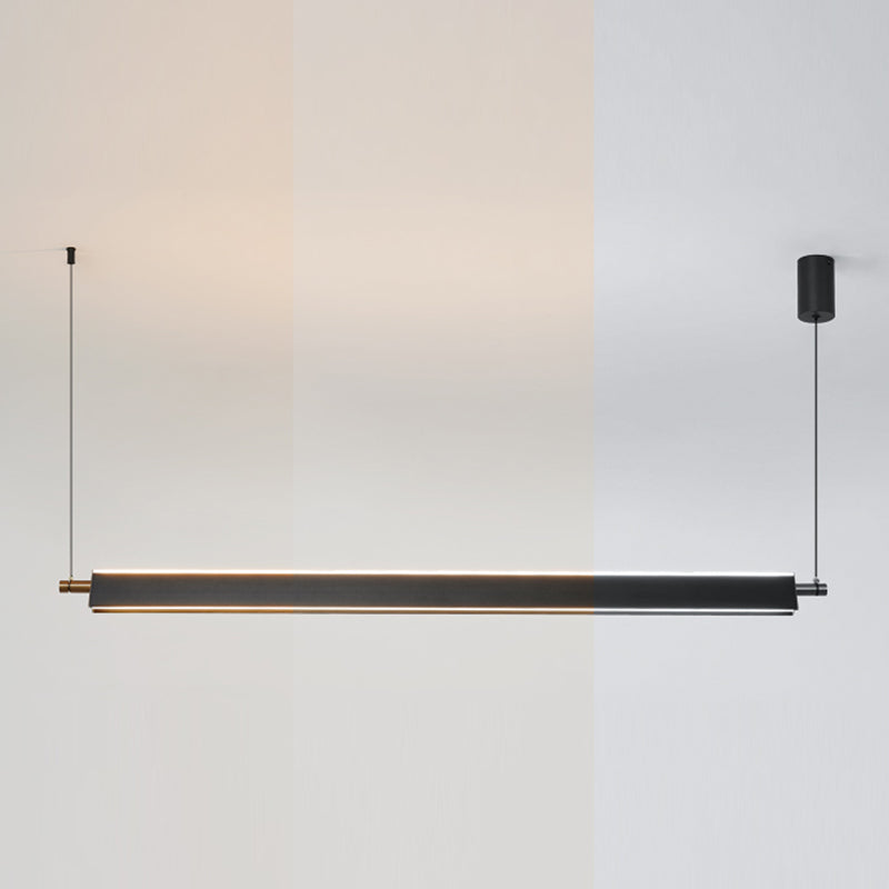 Contemporary Linear Island Lighting Fixture Simple LED Hanging Light for Dining Room