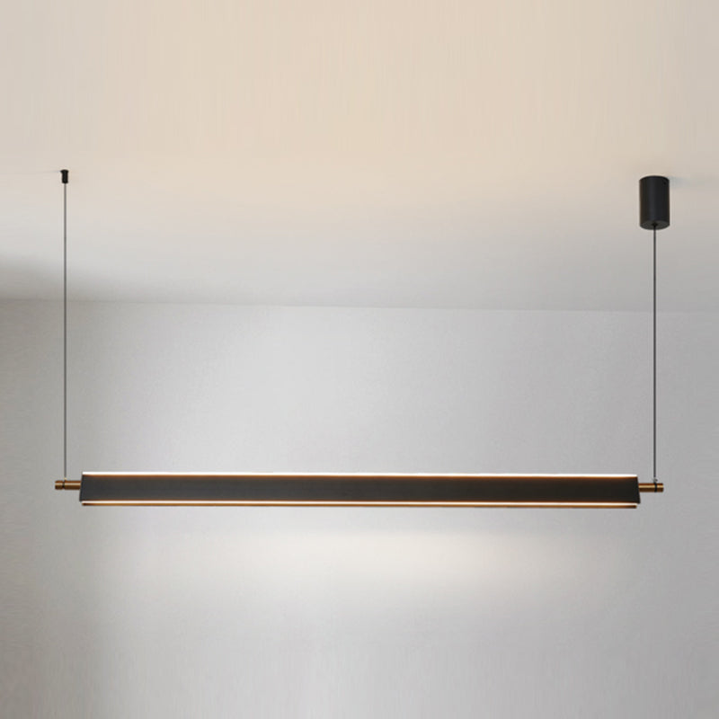 Contemporary Linear Island Lighting Fixture Simple LED Hanging Light for Dining Room