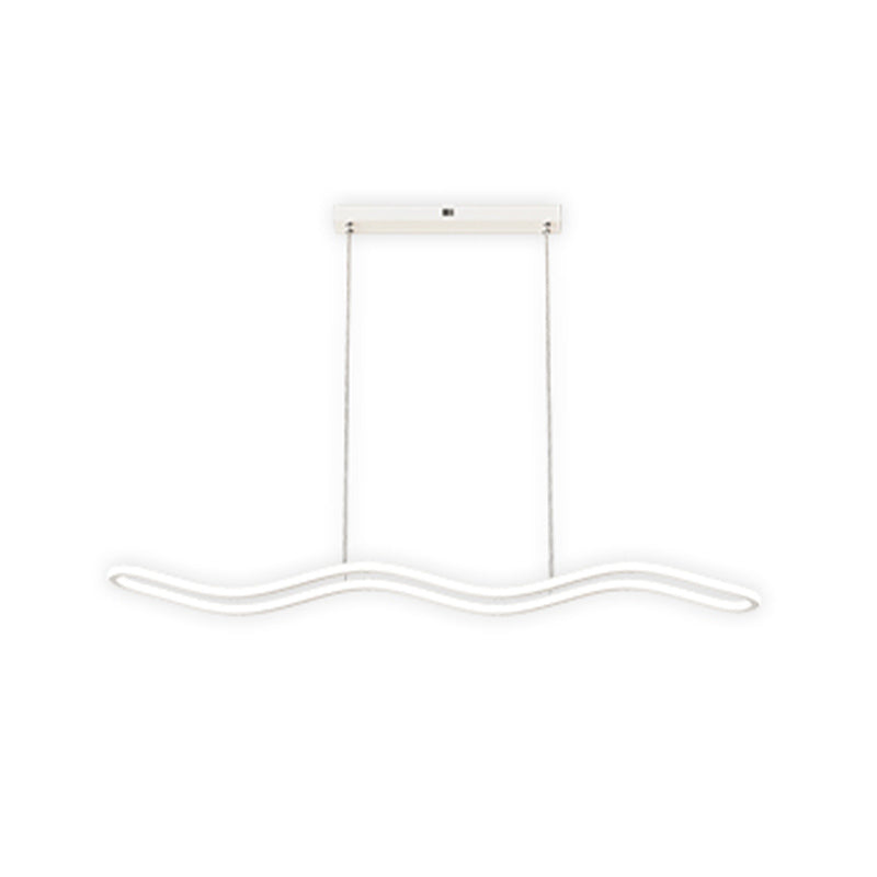 Creative Linear Island Lighting Fixture Modern Style LED Hanging Light for Dining Room