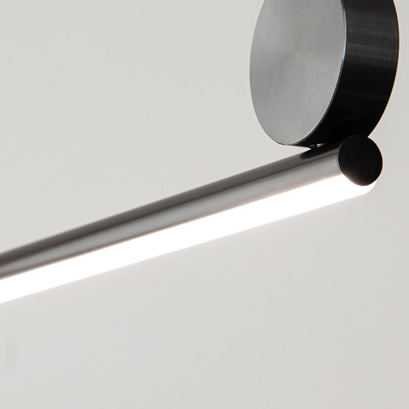 Contemporary Linear Shape Hanging Light Fixture Metal 1 Light Island Pendant Light