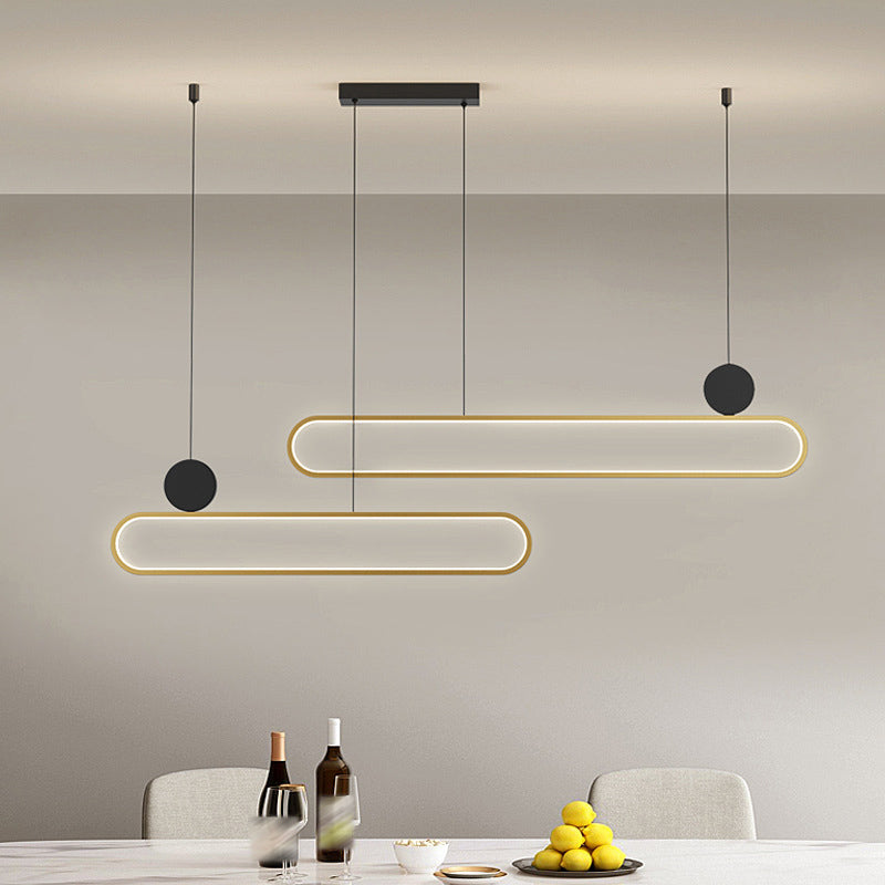 Contemporary Style Linear Shape Island Lights Metal Island Pendant Lights in Gold