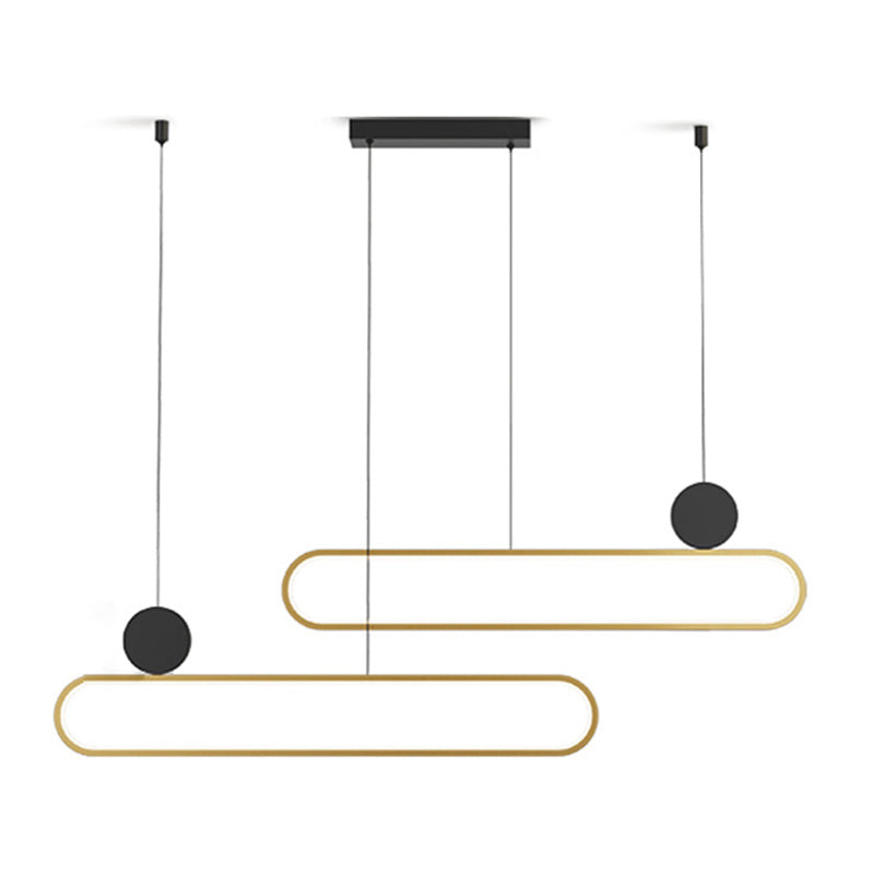 Contemporary Style Linear Shape Island Lights Metal Island Pendant Lights in Gold