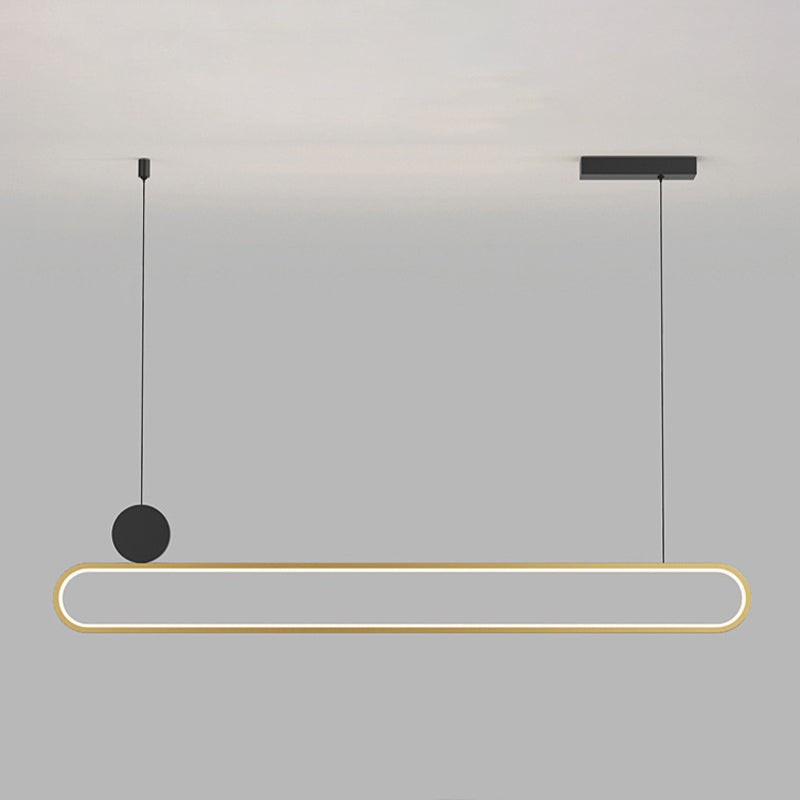 Contemporary Style Linear Shape Island Lights Metal Island Pendant Lights in Gold