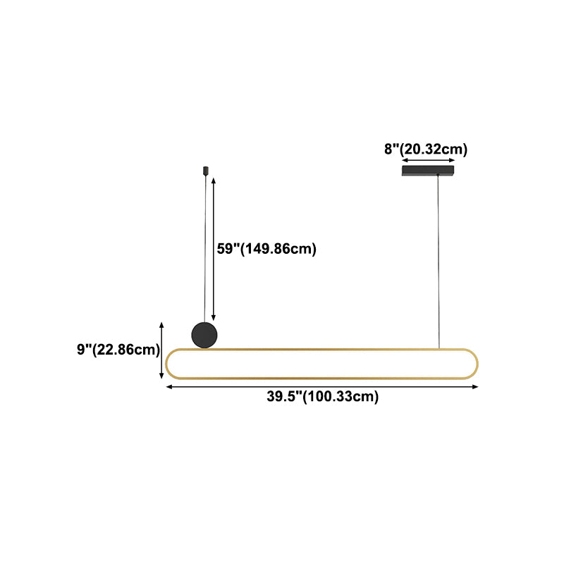 Contemporary Style Linear Shape Island Lights Metal Island Pendant Lights in Gold