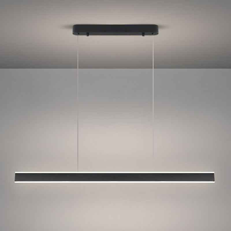 Simple LED Island Light Modern Style Linear Hanging Light for Dining Room