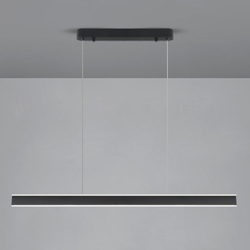 Simple LED Island Light Modern Style Linear Hanging Light for Dining Room