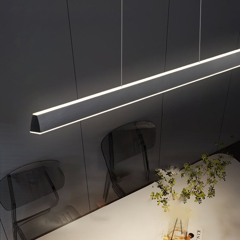 Simple LED Island Light Modern Style Linear Hanging Light for Dining Room