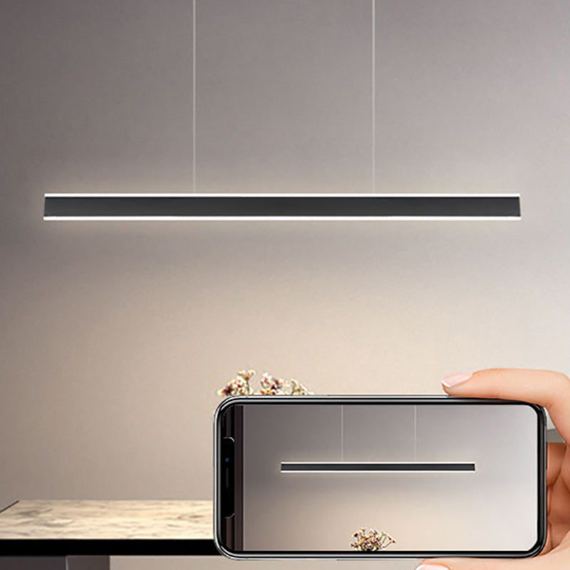 Simple LED Island Light Modern Style Linear Hanging Light for Dining Room