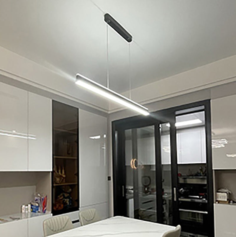 Simple LED Island Light Modern Style Linear Hanging Light for Dining Room