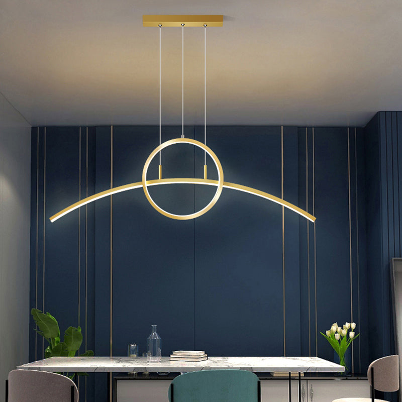 Linear Shape Island Lights Contemporary Metal 2 Light Pendant Light Fixtures