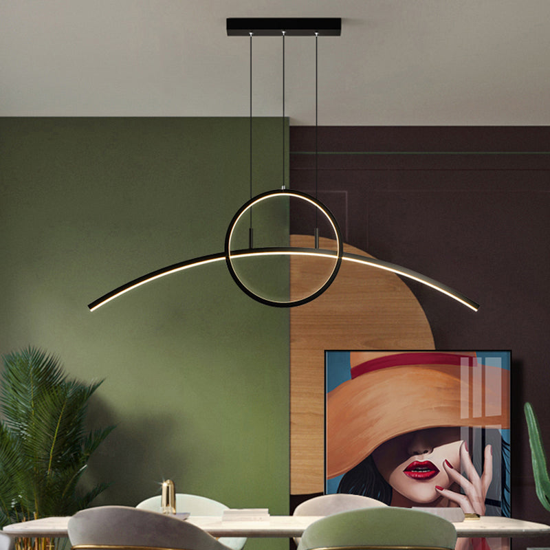 Linear Shape Island Lights Contemporary Metal 2 Light Pendant Light Fixtures