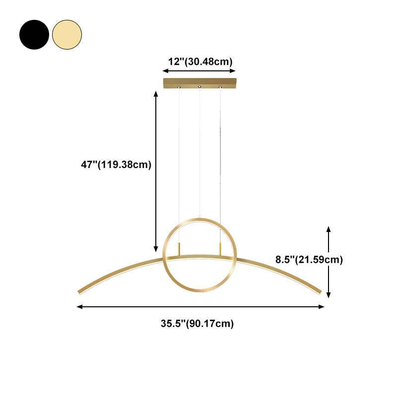 Linear Shape Island Lights Contemporary Metal 2 Light Pendant Light Fixtures