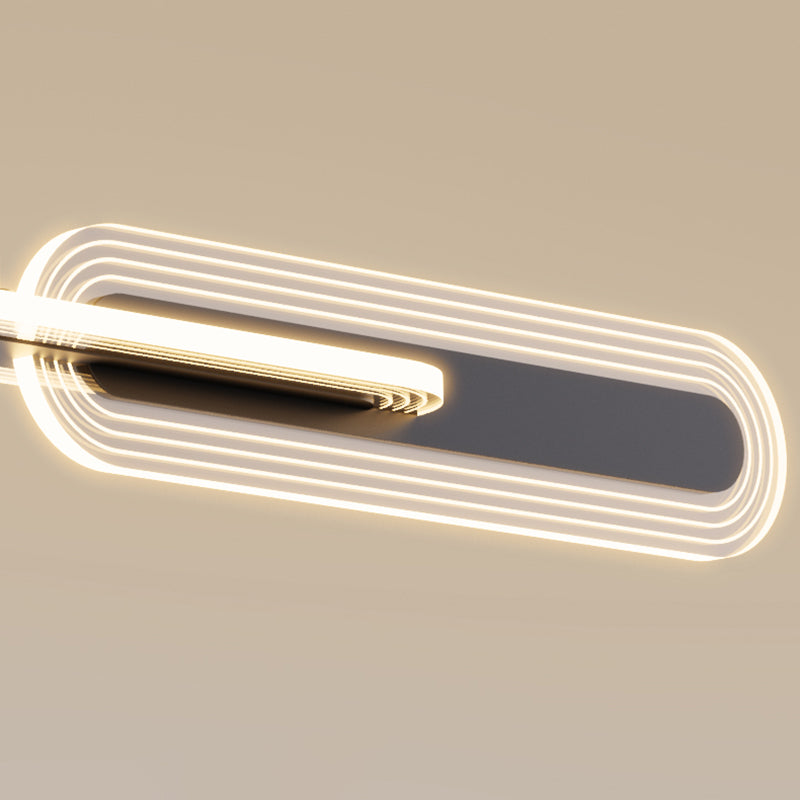 Linear LED Island Light Modern Style Metal Hanging Light for Dining Room