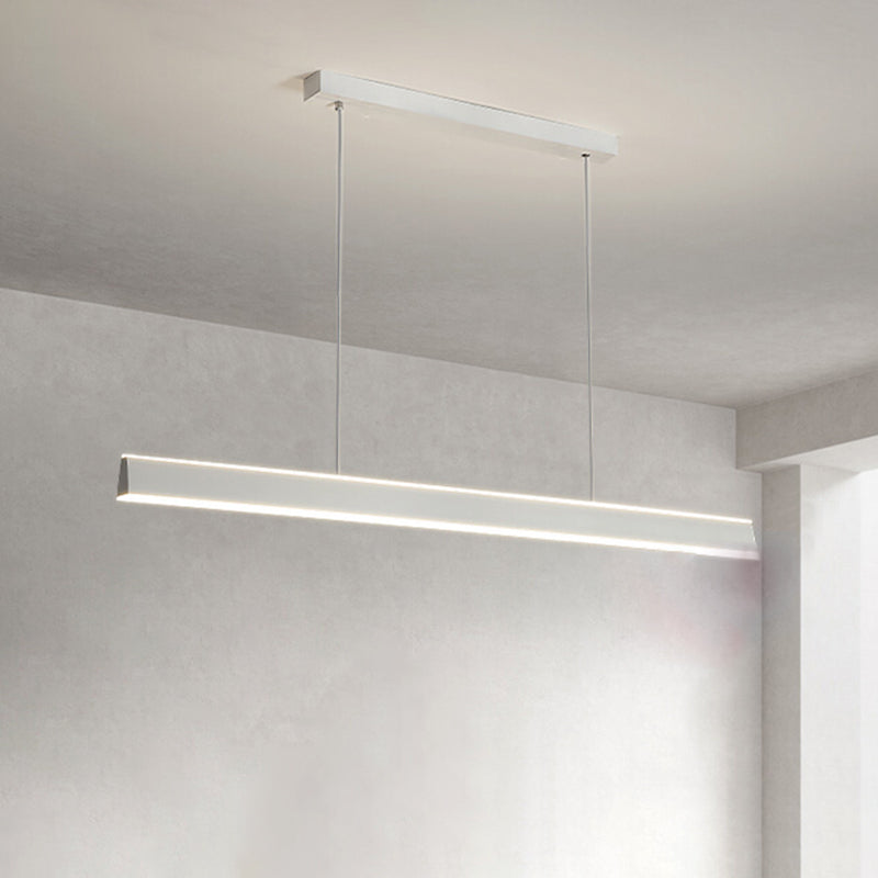 Simple LED Island Light Modern Style White Hanging Light for Dining Room