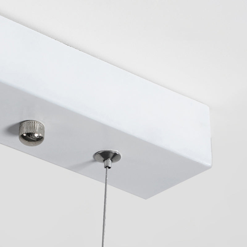 Simple LED Island Light Modern Style White Hanging Light for Dining Room