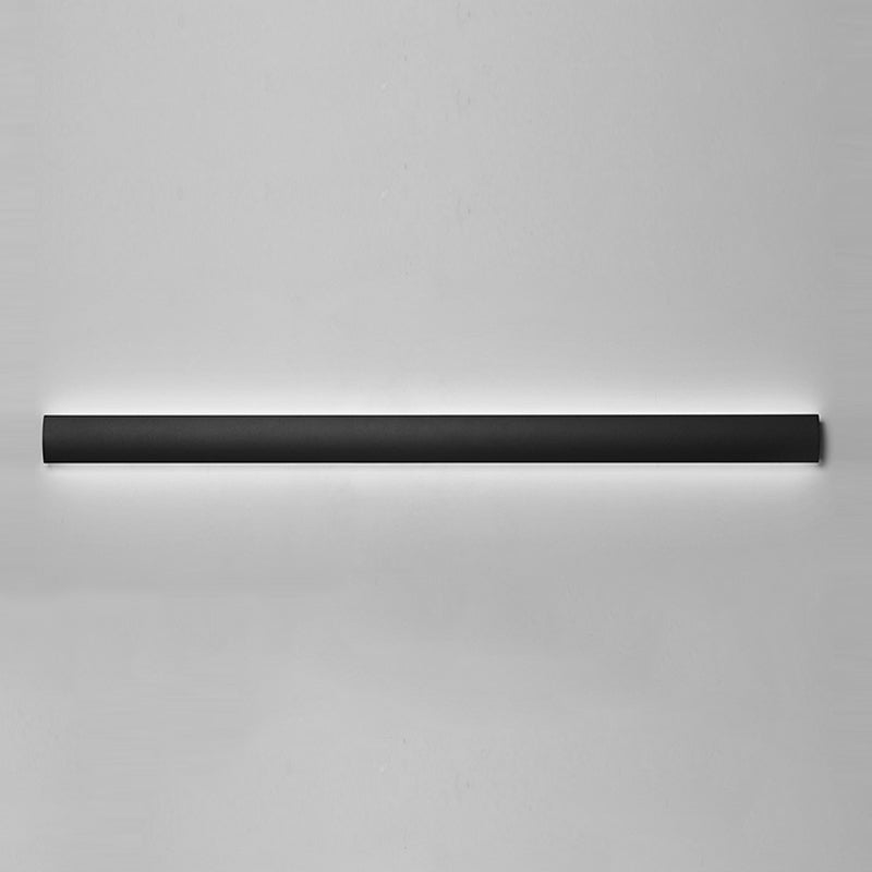 Linear Shape Metal Wall Lighting Idea Modern Style 1 Light Wall Mount Lighting in Black