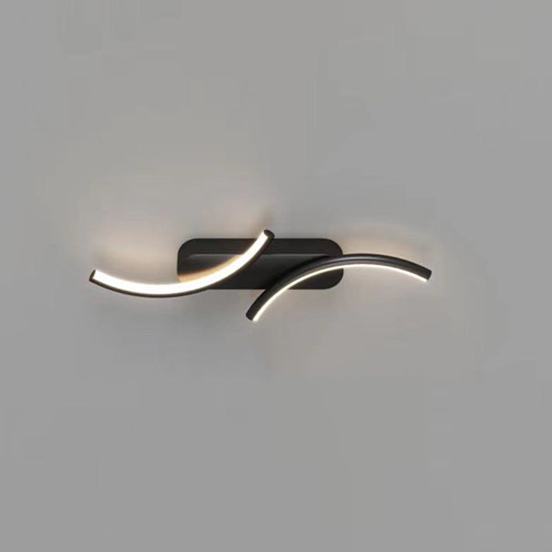 Metal Linear Shape Wall Mount Lighting Modern 2-Lights Wall Mount Light Fixture