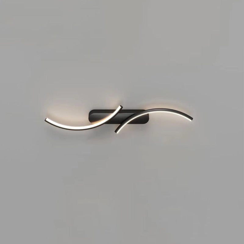 Metal Linear Shape Wall Mount Lighting Modern 2-Lights Wall Mount Light Fixture