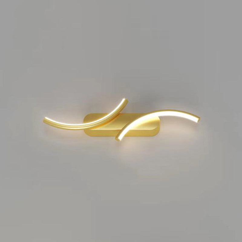 Metal Linear Shape Wall Mount Lighting Modern 2-Lights Wall Mount Light Fixture