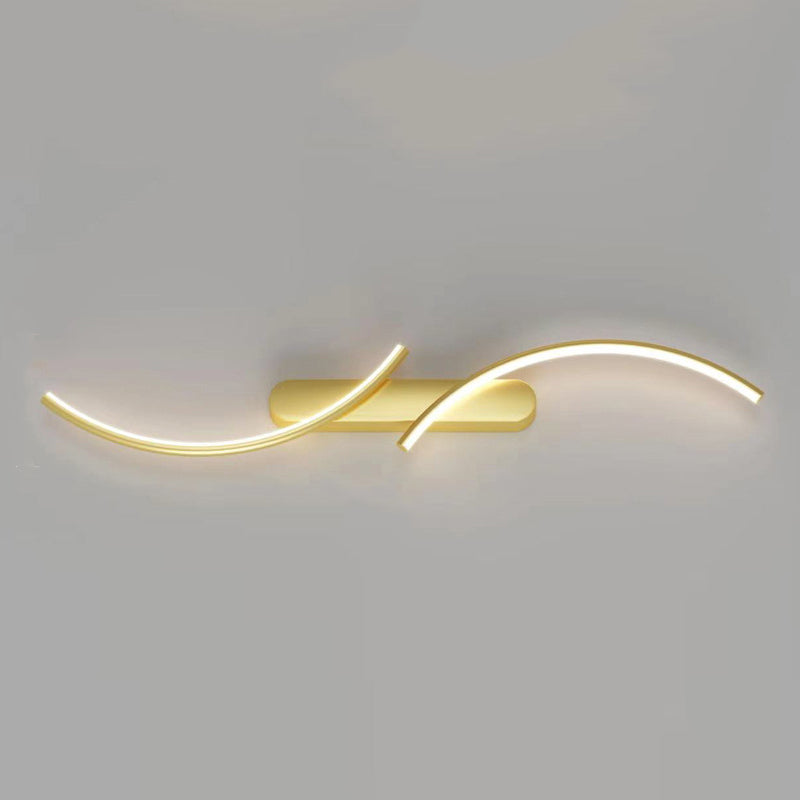 Metal Linear Shape Wall Mount Lighting Modern 2-Lights Wall Mount Light Fixture