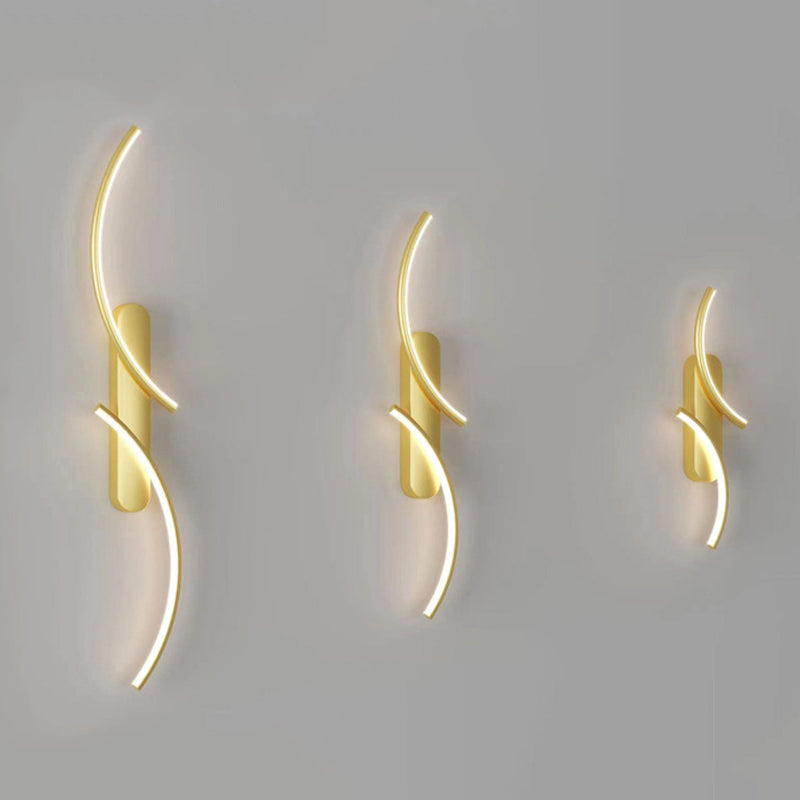 Metal Linear Shape Wall Mount Lighting Modern 2-Lights Wall Mount Light Fixture