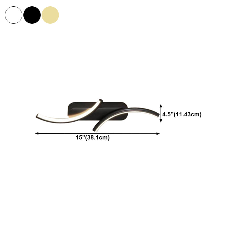 Metal Linear Shape Wall Mount Lighting Modern 2-Lights Wall Mount Light Fixture