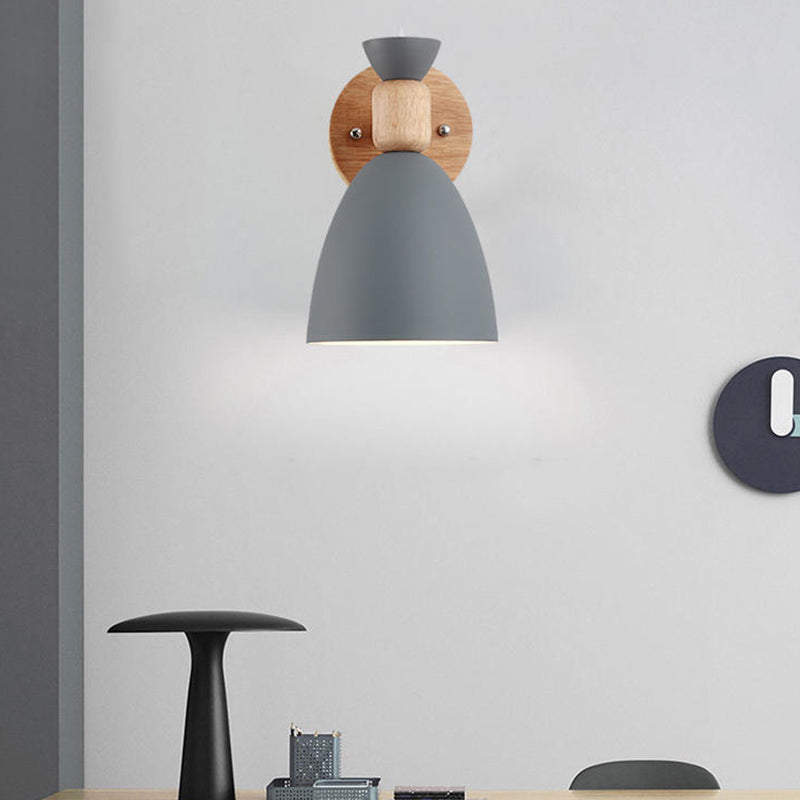 1 Light Wall Sconce Modern Macaron Style Metal Wall Lighting for Living Room