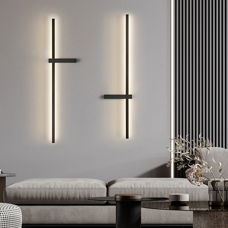 Brass Straight Wall Light Nordic Style 1 Light LED Wall Sconce for Living Room