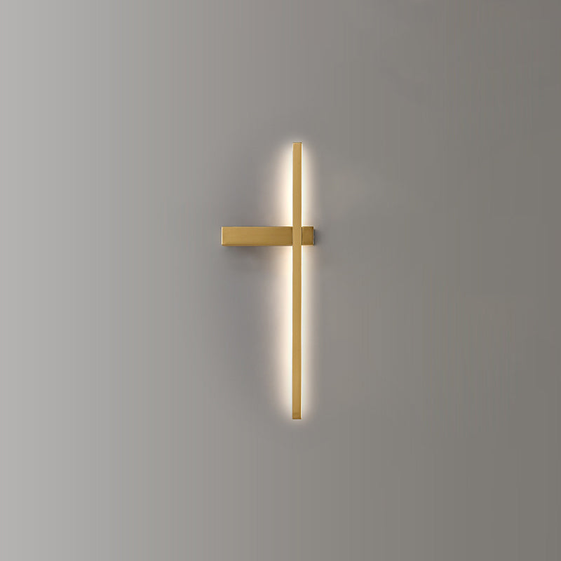 Brass Straight Wall Light Nordic Style 1 Light LED Wall Sconce for Living Room