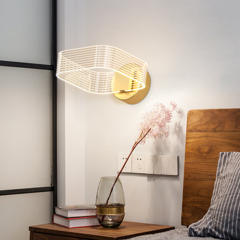 Metal Geometric Wall Light Contemporary LED Wall Sconce for Living Room