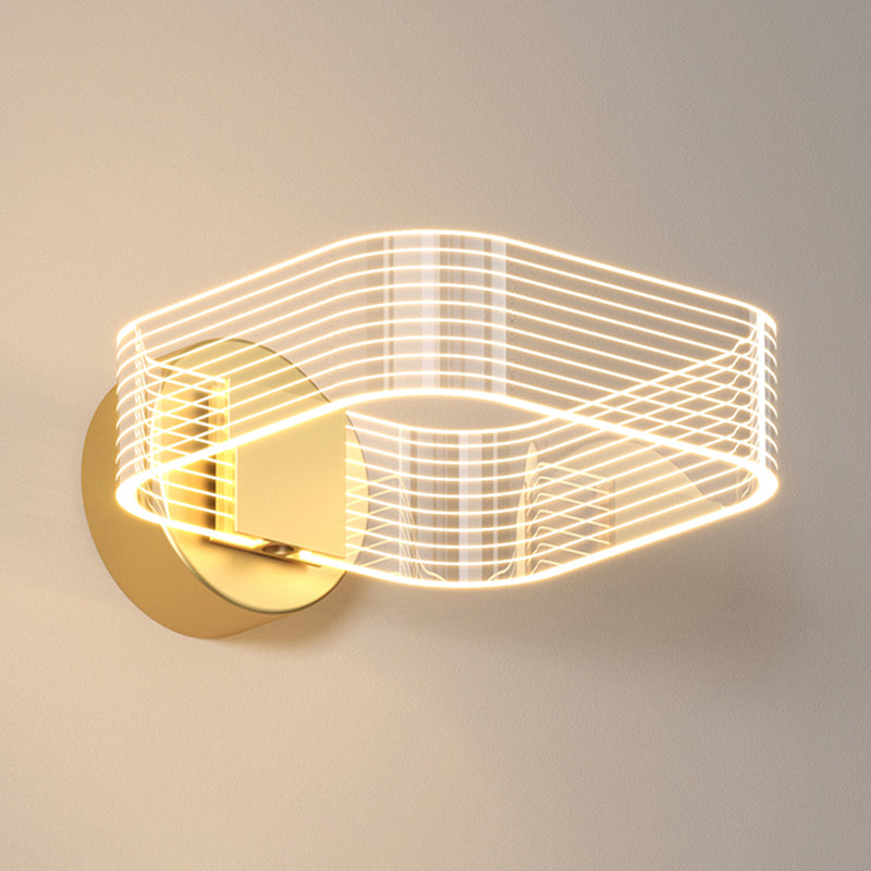 Metal Geometric Wall Light Contemporary LED Wall Sconce for Living Room