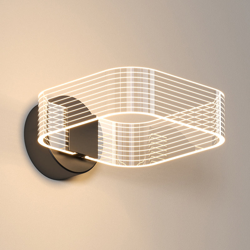 Metal Geometric Wall Light Contemporary LED Wall Sconce for Living Room