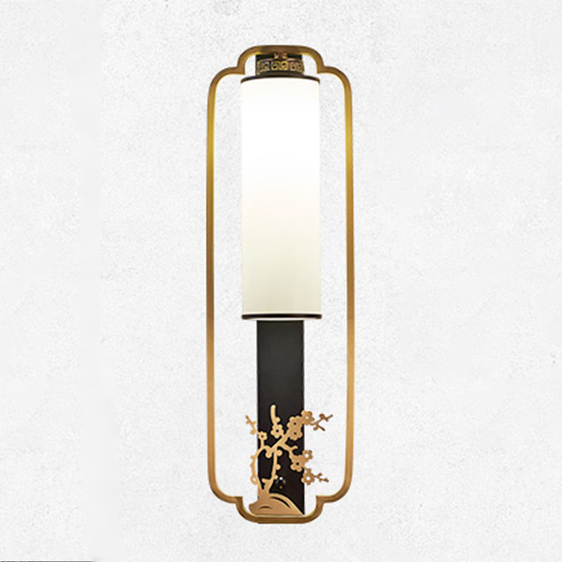 New Chinese Style Copper Wall Light Glass Shade Bulb Wall Lamp for Living Room