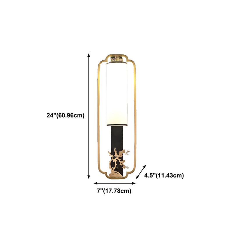 New Chinese Style Copper Wall Light Glass Shade Bulb Wall Lamp for Living Room