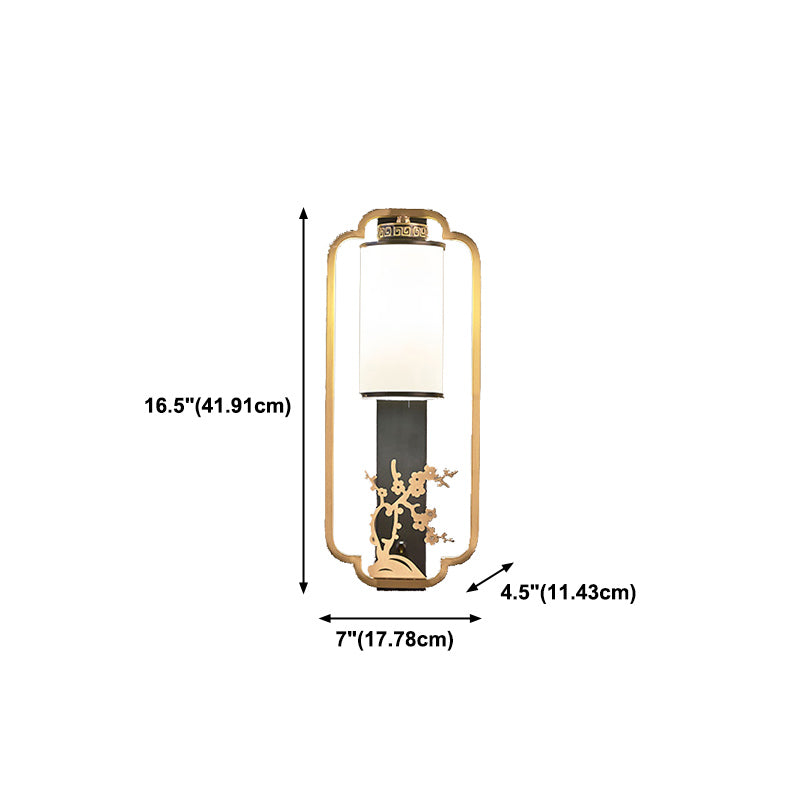 New Chinese Style Copper Wall Light Glass Shade Bulb Wall Lamp for Living Room