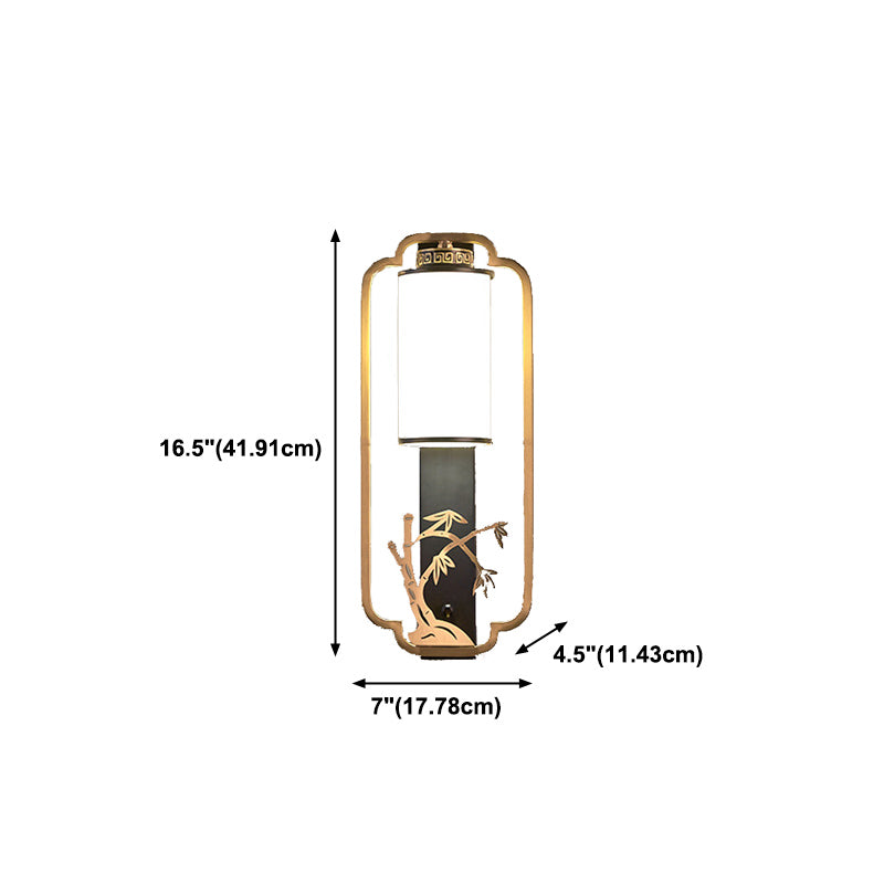 New Chinese Style Copper Wall Light Glass Shade Bulb Wall Lamp for Living Room