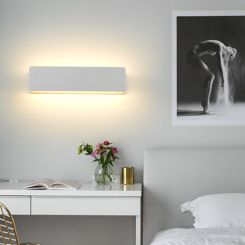 LED Wall Mount Light Metal Wall Sconce Light with Acrylic Shade for Bedroom