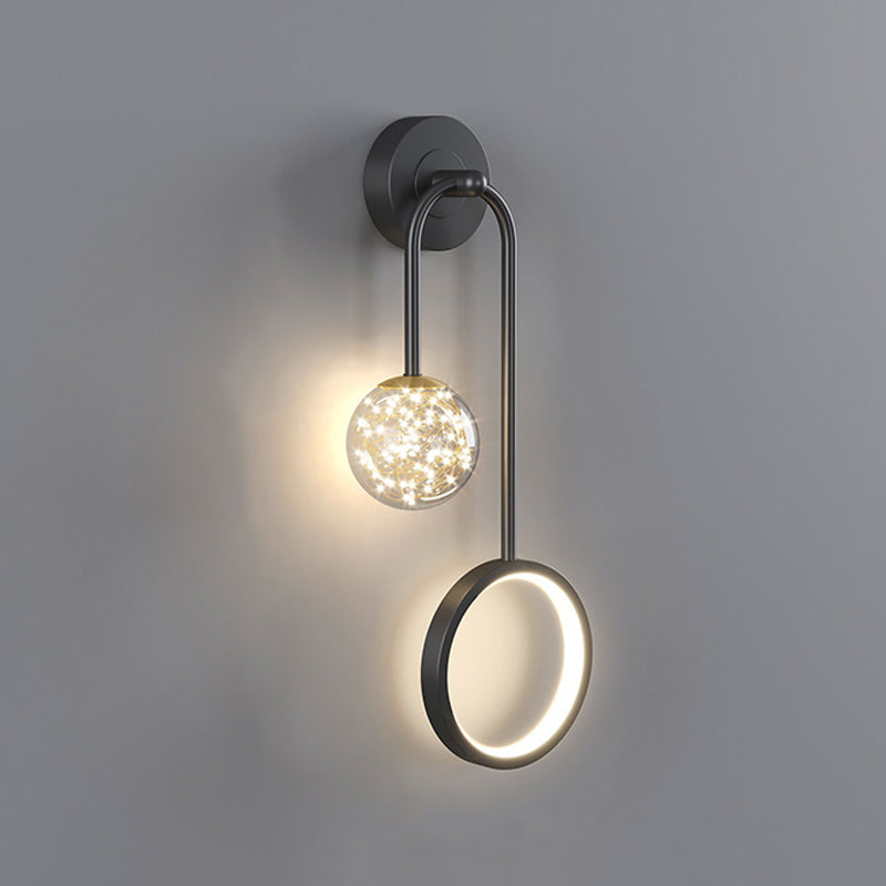 Metal Arc Shape Wall Light Nordic 2 Lights LED Wall Sconce for Living Room
