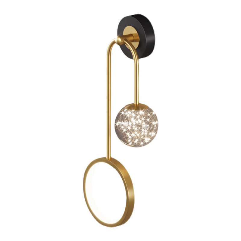 Metal Arc Shape Wall Light Nordic 2 Lights LED Wall Sconce for Living Room