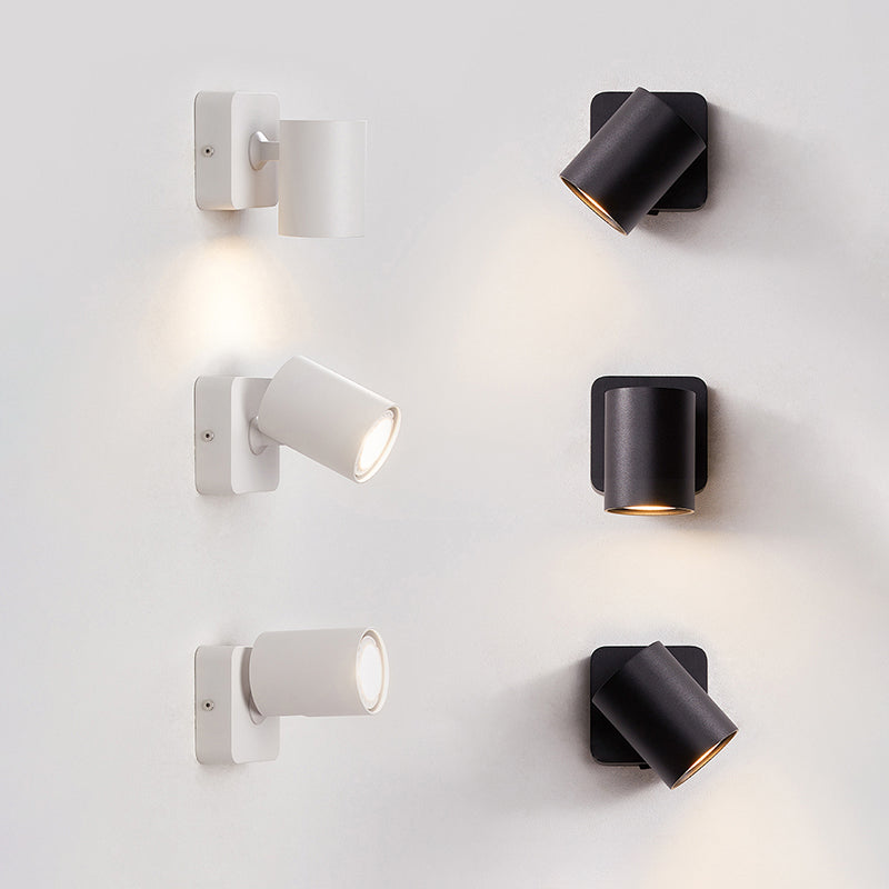 Modern Simple Led Wall Light Cylindrical Aluminium Rotatable Wall Lamp for Living Room