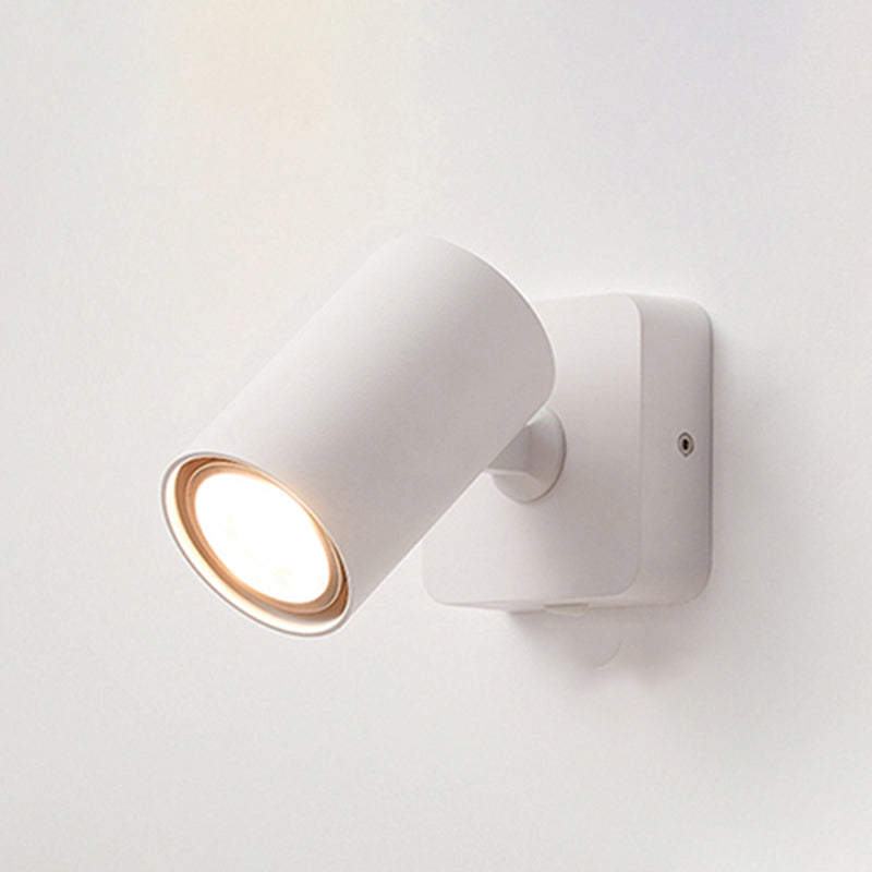 Modern Simple Led Wall Light Cylindrical Aluminium Rotatable Wall Lamp for Living Room