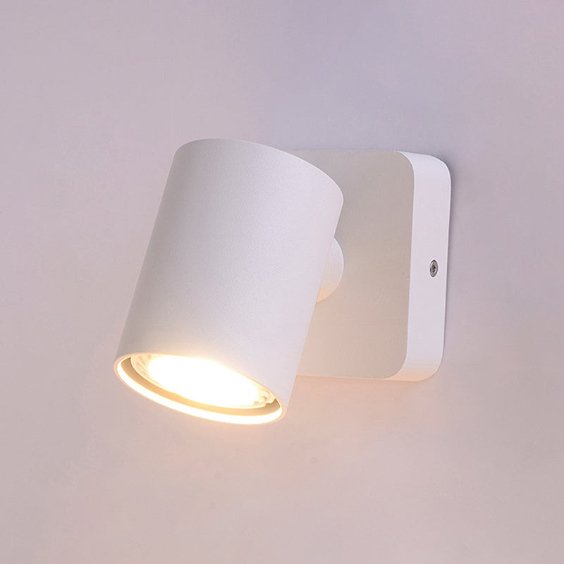 Modern Simple Led Wall Light Cylindrical Aluminium Rotatable Wall Lamp for Living Room