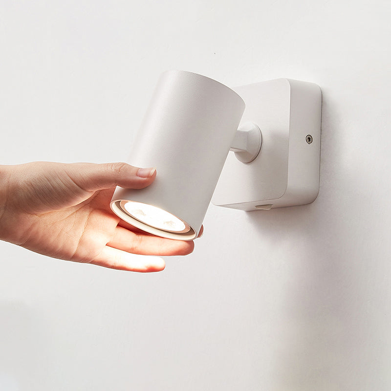 Modern Simple Led Wall Light Cylindrical Aluminium Rotatable Wall Lamp for Living Room